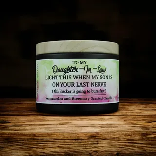 Preview of Daughter-in-Law Funny Candle.