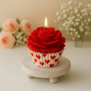 Preview of Rose Cupcake Candle.