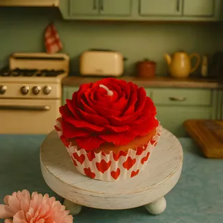 Preview of Rose Cupcake Candle.