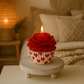 Preview of Rose Cupcake Candle.
