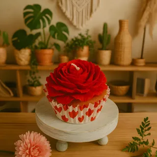 Preview of Rose Cupcake Candle.