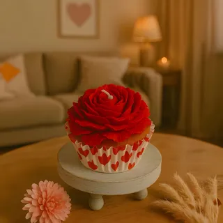 Preview of Rose Cupcake Candle.
