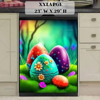 Preview of Colorful Easter Eggs and Flowers magnet in XX Large size.