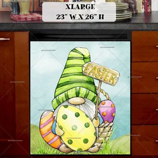 Preview of Easter Gnome and Egg Basket magnet in Extra Large size.