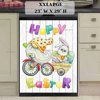 Preview of Easter Gnome and Bunny on a Bike magnet in XX Large size.