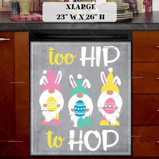 Preview of Too Hip to Hop Easter Gnomes magnet in Extra Large size.