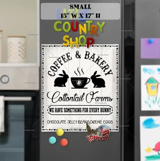 Preview of Cottontail Farms Bakery Sign magnet in Small size.