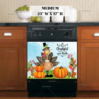 Preview of Thanksgiving Turkey with Pumpkins magnet in Medium size.