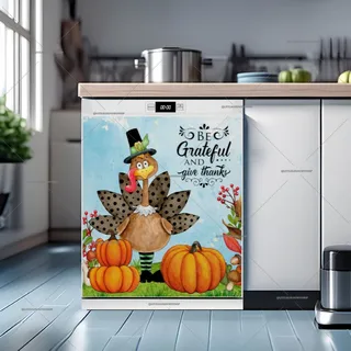 Preview of Thanksgiving Turkey with Pumpkins magnet.