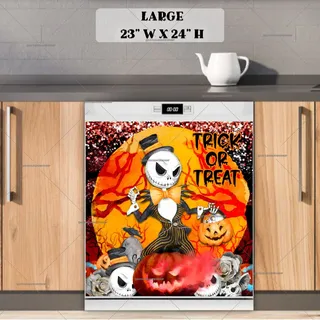 Preview of Halloween Pumpkin Skeleton #2 magnet in Large size.