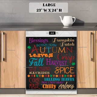 Preview of Autumn Word Art Design magnet in Large size.