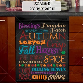 Preview of Autumn Word Art Design magnet in Extra Large size.