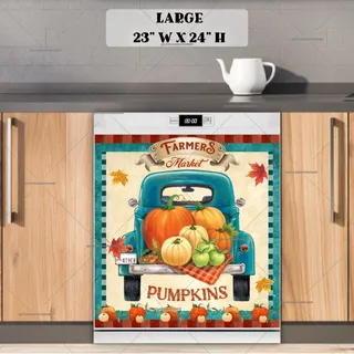 Preview of Farmer's Market Pumpkin Truck magnet in Large size.