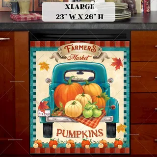 Preview of Farmer's Market Pumpkin Truck magnet in Extra Large size.