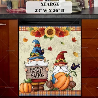 Preview of Autumn Pumpkin Gnomes #3 magnet in Extra Large size.