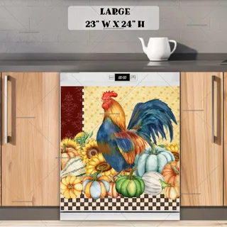 Preview of Autumn Farmhouse Rooster magnet in Large size.