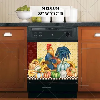 Preview of Autumn Farmhouse Rooster magnet in Medium size.