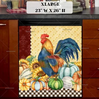 Preview of Autumn Farmhouse Rooster magnet in Extra Large size.