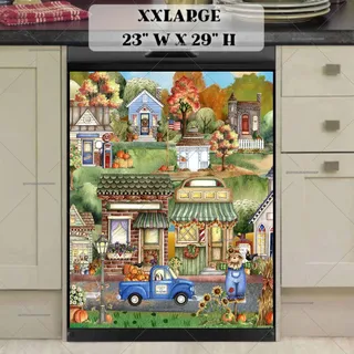 Preview of Cute Autumn Town magnet in XX Large size.