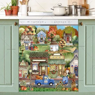 Preview of Cute Autumn Town magnet.