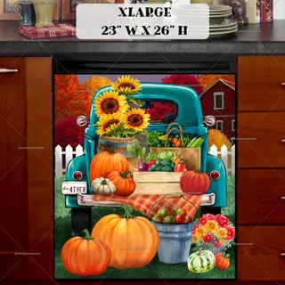 Preview of Farmer's Market Pumpkin Truck #3 magnet in Extra Large size.