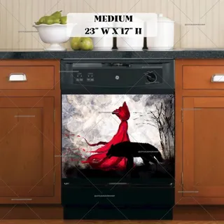 Preview of Red Riding Hood and the Big Bad Wolf magnet in Medium size.