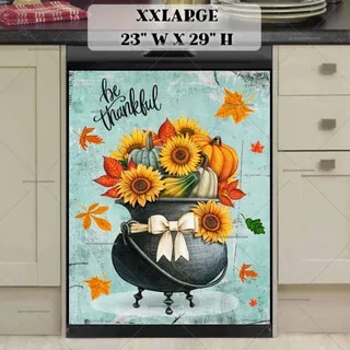 Preview of Cauldron with Sunflowers and Pumpkins magnet in XX Large size.