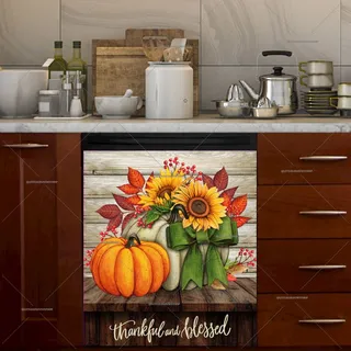 Preview of Autumn Pumpkins and Sunflowers magnet.