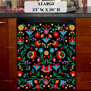 Preview of Eastern European Folklore Flowers magnet in Extra Large size.