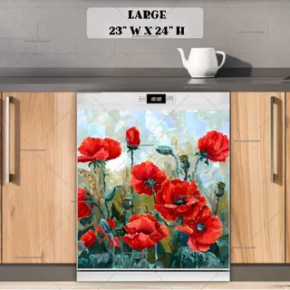 Preview of Blooming Poppy Field magnet in Large size.