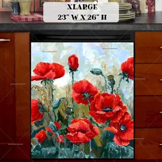 Preview of Blooming Poppy Field magnet in Extra Large size.