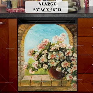 Preview of Rustic Window with a Bouquet magnet in Extra Large size.