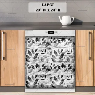 Preview of Leaves on White Wood Pattern magnet in Large size.