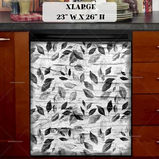 Preview of Leaves on White Wood Pattern magnet in Extra Large size.