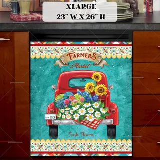 Preview of Pioneer Woman Flower Market Truck magnet in Extra Large size.