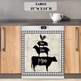 Preview of Stacked Farm Animals Silhouette magnet in Large size.