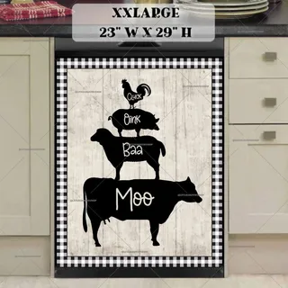 Preview of Stacked Farm Animals Silhouette magnet in XX Large size.