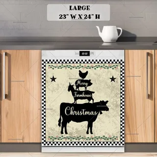 Preview of Stacked Christmas Farmhouse Animals magnet in Large size.