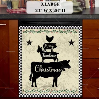 Preview of Stacked Christmas Farmhouse Animals magnet in Extra Large size.