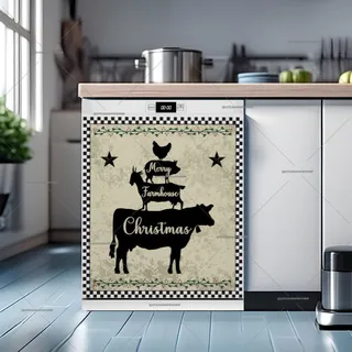 Preview of Stacked Christmas Farmhouse Animals magnet.