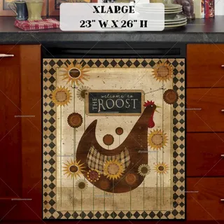 Preview of Prim Country Rooster magnet in Extra Large size.