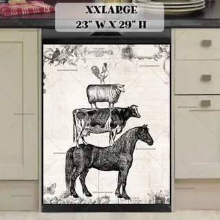 Preview of Vintage Stacked Animals magnet in XX Large size.