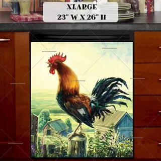 Preview of The Rooster and the Sunrise magnet in Extra Large size.