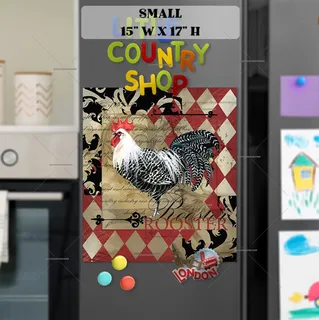 Preview of Vintage Farmhouse Rooster magnet in Small size.