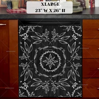 Preview of Farmhouse Flowers on Dark Wood Pattern magnet in Extra Large size.