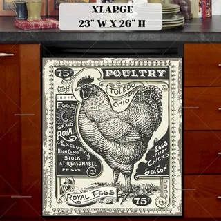 Preview of Vintage Poultry and Eggs  Design magnet in Extra Large size.