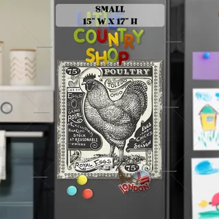 Preview of Vintage Poultry and Eggs  Design magnet in Small size.