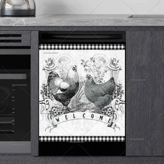 Preview of Country Farmhouse Chicken Welcome magnet.