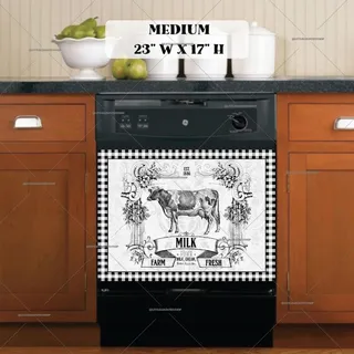 Preview of Vintage Milk Farm Cow Design magnet in Medium size.