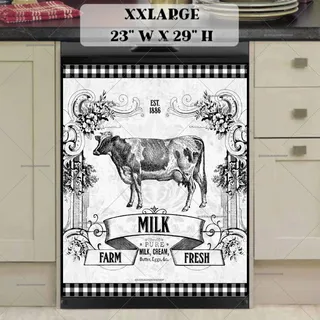 Preview of Vintage Milk Farm Cow Design magnet in XX Large size.